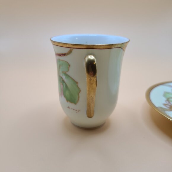 Rare Antique A. Lanternier Limoges France Cup & Saucer - Signed Duval - Picture 7 of 12